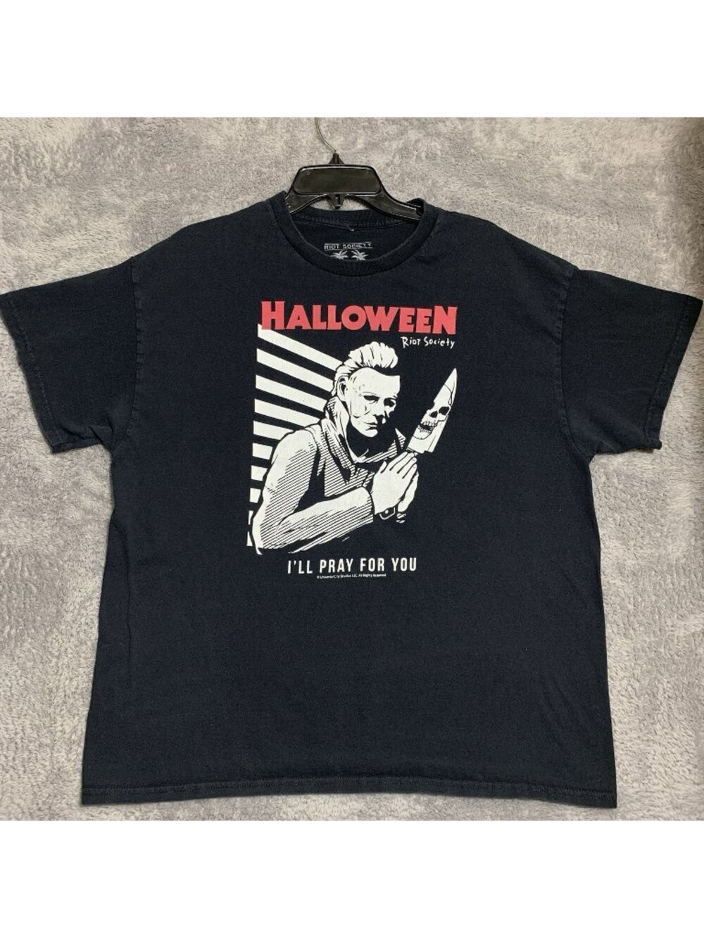 Riot Society Halloween Michael Myers T-Shirt Mens XL Black I'll Pray For You Tee